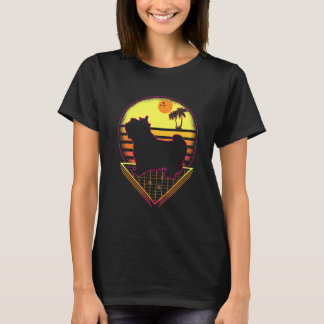 Yorkshire Terrier Retro Sonnenuntergang Vintage Hu T-Shirt