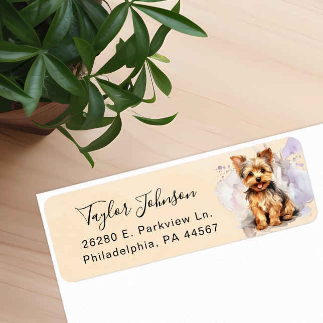 Yorkshire Terrier Return Address Label (Von Creator hochgeladen)