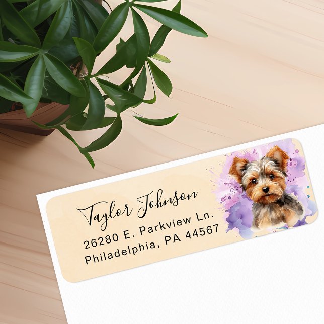 Yorkshire Terrier Return Address Label (Von Creator hochgeladen)