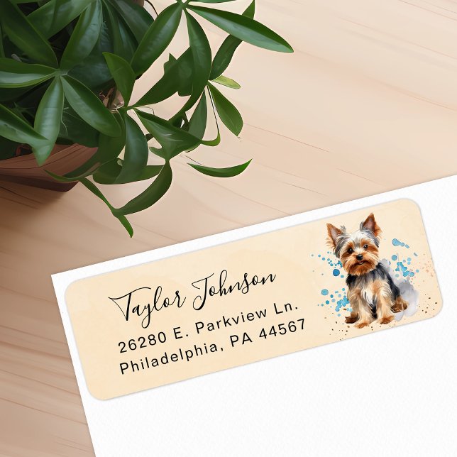Yorkshire Terrier Return Address Label (Von Creator hochgeladen)