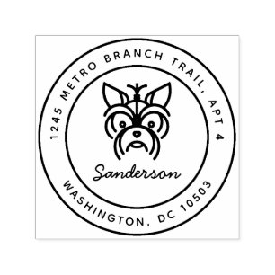 Yorkshire-Terrier-Rücksendeadresse-Briefmarke Permastempel