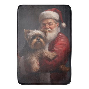 Yorkshire Terrier Santa Claus Weihnachten Badematte