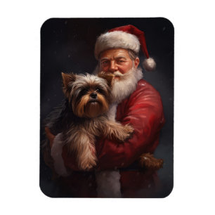 Yorkshire Terrier Santa Claus Weihnachten Magnet