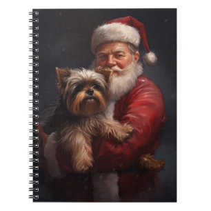Yorkshire Terrier Santa Claus Weihnachten Notizblock