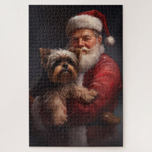 Yorkshire Terrier Santa Claus Weihnachten Puzzle
