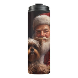 Yorkshire Terrier Santa Claus Weihnachten Thermosbecher