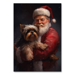 Yorkshire Terrier Santa Claus Weihnachten Tischnummer