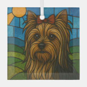 Yorkshire Terrier "Stainglas" Ornament Aus Glas