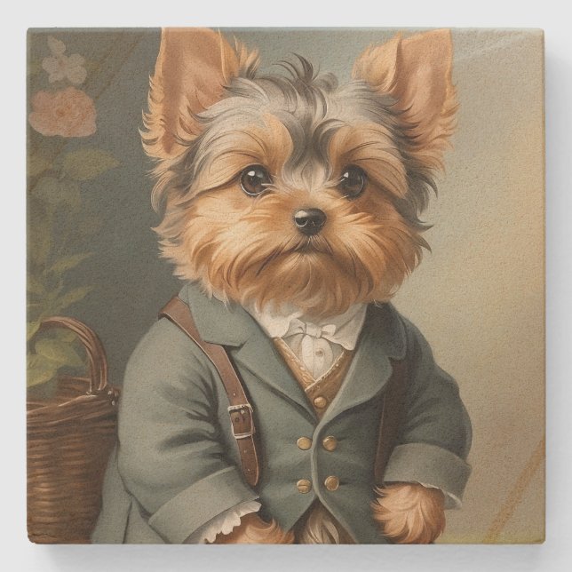 Yorkshire Terrier Steinuntersetzer (Vorderseite)