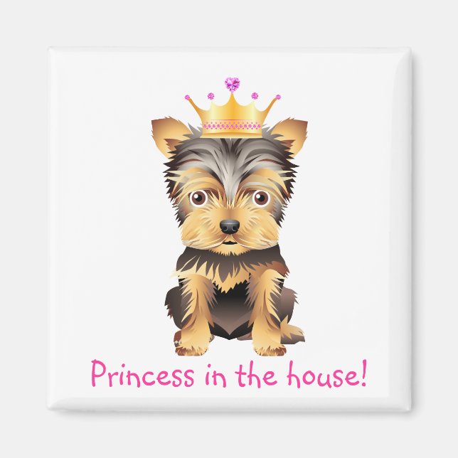 Yorkshire Terrier Toy Dog Princess Gift Magnet (Vorne)