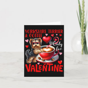 Yorkshire Terrier und Kaffee nur für Valentinstag Karte