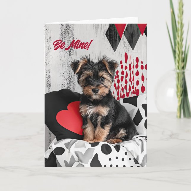 Yorkshire Terrier Valentine Card Dankeskarte (Vorderseite)