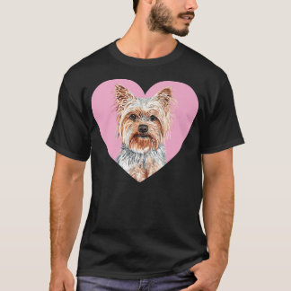 Yorkshire Terrier Valentinstag Pink Heart Yorkie T-Shirt