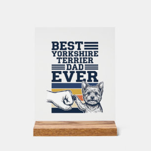 Yorkshire Terrier Vater Fist Bump Vintage Vektor D Acrylschild