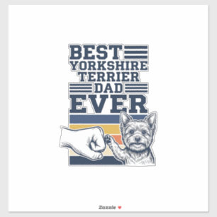 Yorkshire Terrier Vater Fist Bump Vintage Vektor D Aufkleber
