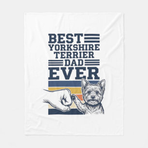 Yorkshire Terrier Vater Fist Bump Vintage Vektor D Fleecedecke