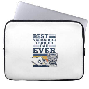 Yorkshire Terrier Vater Fist Bump Vintage Vektor D Laptopschutzhülle