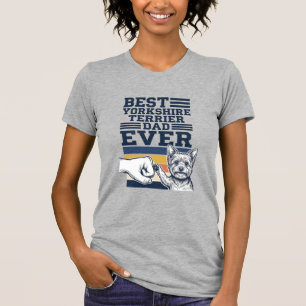 Yorkshire Terrier Vater Fist Bump Vintage Vektor D T-Shirt