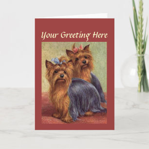 Yorkshire Terrier Vintag Greeting Card Karte