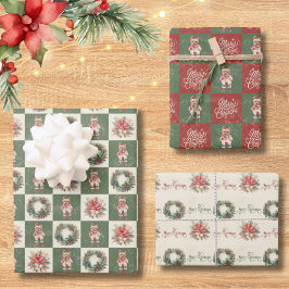 Yorkshire Terrier Vintage Weihnachten Geschenkpapier Set