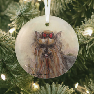 Yorkshire Terrier von Hevener Ornament Aus Glas