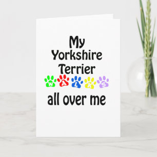 Yorkshire Terrier Walks Design Feiertagskarte