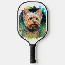 Yorkshire Terrier Watercolor Pickleball Schläger