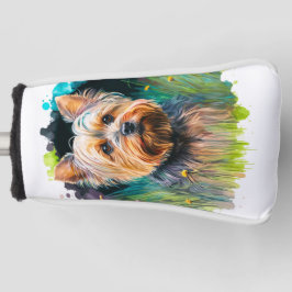 Yorkshire Terrier Watercolor Putter Golf Headcover
