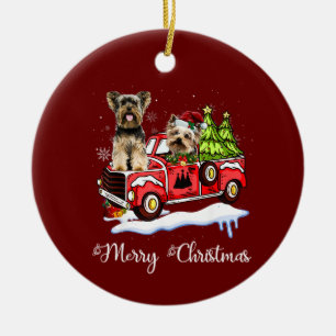 Yorkshire Terrier Weihnachten Keramik Ornament