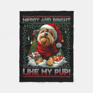 Yorkshire Terrier Weihnachtsbaum Dekorationen Hund Fleecedecke