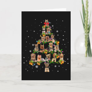 Yorkshire Terrier Weihnachtsbaum Santa Lustiger Hu Karte
