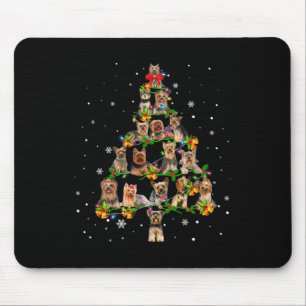 Yorkshire Terrier Weihnachtsbaum Santa Lustiger Hu Mousepad