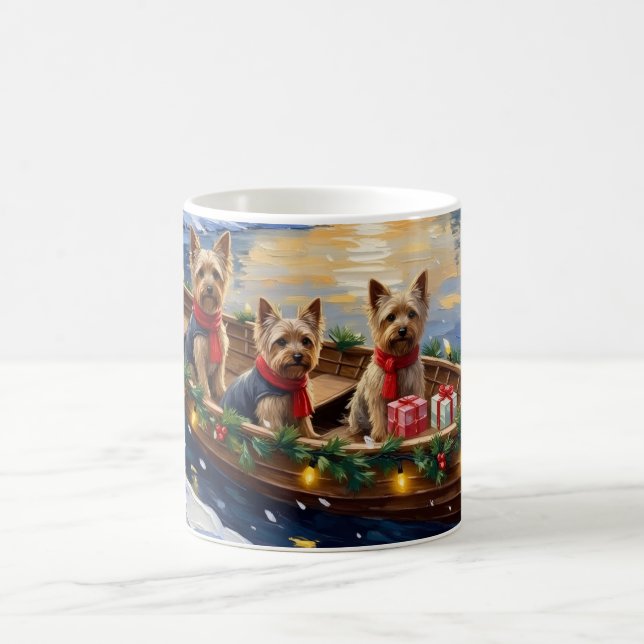 Yorkshire Terrier Weihnachtsboot Urlaub Kaffeetasse (Mittel)