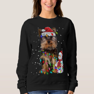 Yorkshire Terrier Weihnachtsfeier Weihnachtsmannmü Sweatshirt