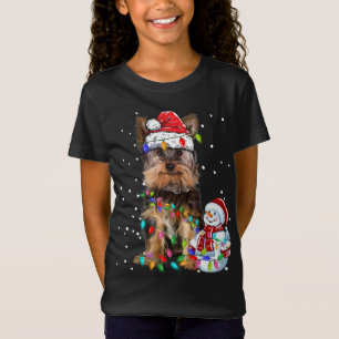 Yorkshire Terrier Weihnachtsfeier Weihnachtsmannmü T-Shirt