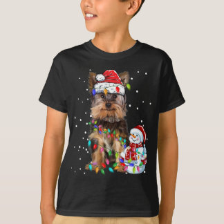 Yorkshire Terrier Weihnachtsfeier Weihnachtsmannmü T-Shirt