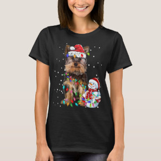 Yorkshire Terrier Weihnachtsfeier Weihnachtsmannmü T-Shirt