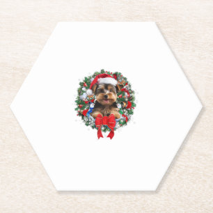 Yorkshire Terrier Weihnachtsfeiertage Xmas Untersetzer