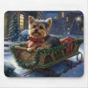 Yorkshire Terrier Weihnachtsfest Saison Mousepad