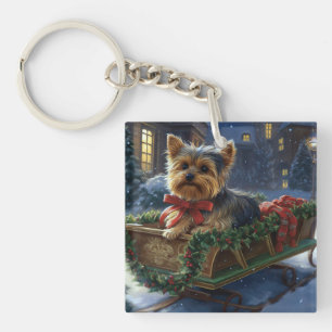 Yorkshire Terrier Weihnachtsfest Saison Schlüsselanhänger