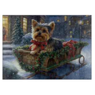 Yorkshire Terrier Weihnachtsfest Saison Schneidebrett