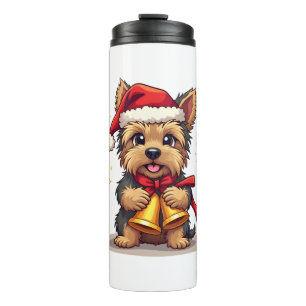 Yorkshire Terrier Weihnachtsglocken Thermosbecher