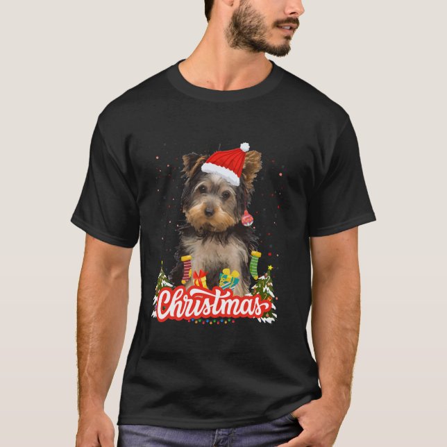 Yorkshire Terrier Weihnachtsidee für Frauen Xmas Y T-Shirt (Vorderseite)