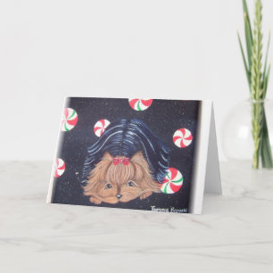 Yorkshire Terrier Weihnachtskarte Feiertagskarte