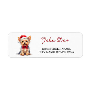 Yorkshire Terrier Weihnachtsmannmütze Weihnachten 