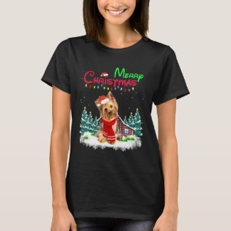 Yorkshire Terrier Weihnachtsmannmütze Weihnachten T-Shirt