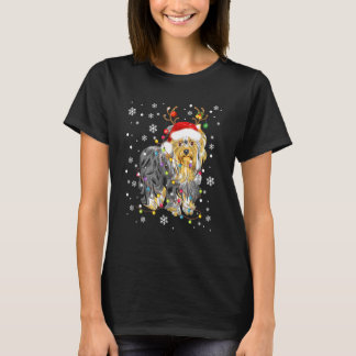 Yorkshire Terrier Weihnachtsmannmütze Weihnachtsli T-Shirt