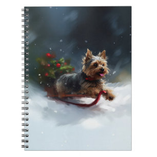 Yorkshire Terrier Weihnachtsschnee Notizblock