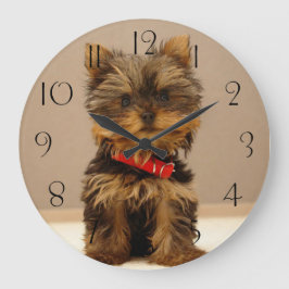Yorkshire Terrier Welpe Große Wanduhr