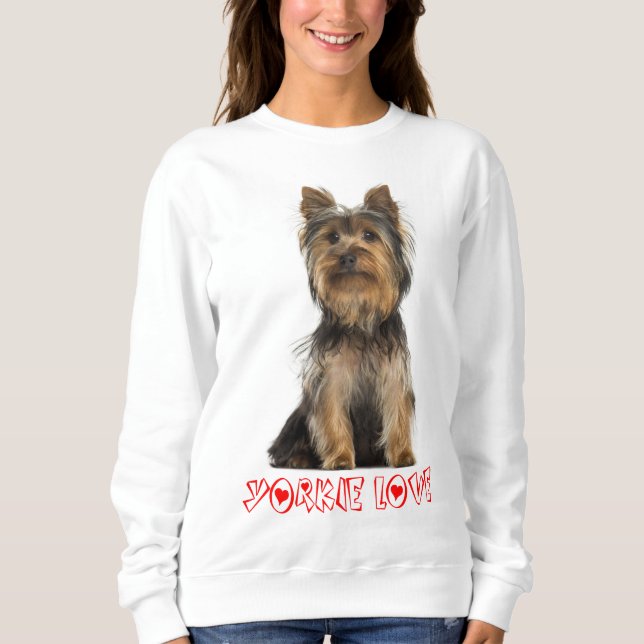 Yorkshire Terrier Welpe Hund Ladys Sweatshirt (Vorderseite)